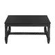 Jery Coffee Table | 34’’ Square Top | Turned Beaded Legs | Black Wood CCL-CVFDR1022
