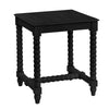 Jery Side End Table | 20" Square Top | Turned Beaded Legs | Black