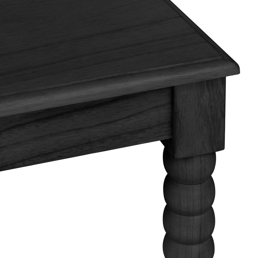Jery Side End Table | 20’’ Square Top | Turned Beaded Legs | Black CCL-CVFDR1023