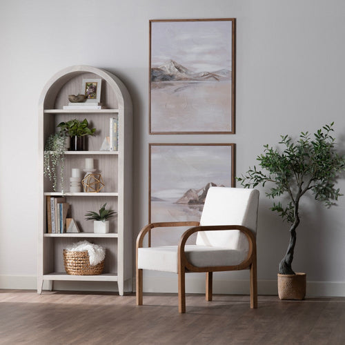 Crestview Sein Etagere Bookcase | 5 Shelves | 30" White Arch Frame