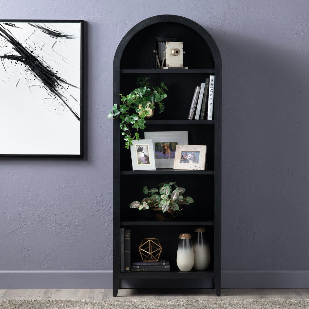 Crestview Sein Etagere Bookcase | 5 Shelves | 30" Black Arch Frame