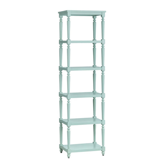 Evie 5 Shelf Etagere Bookcase Display |71" | Turquoise Blue