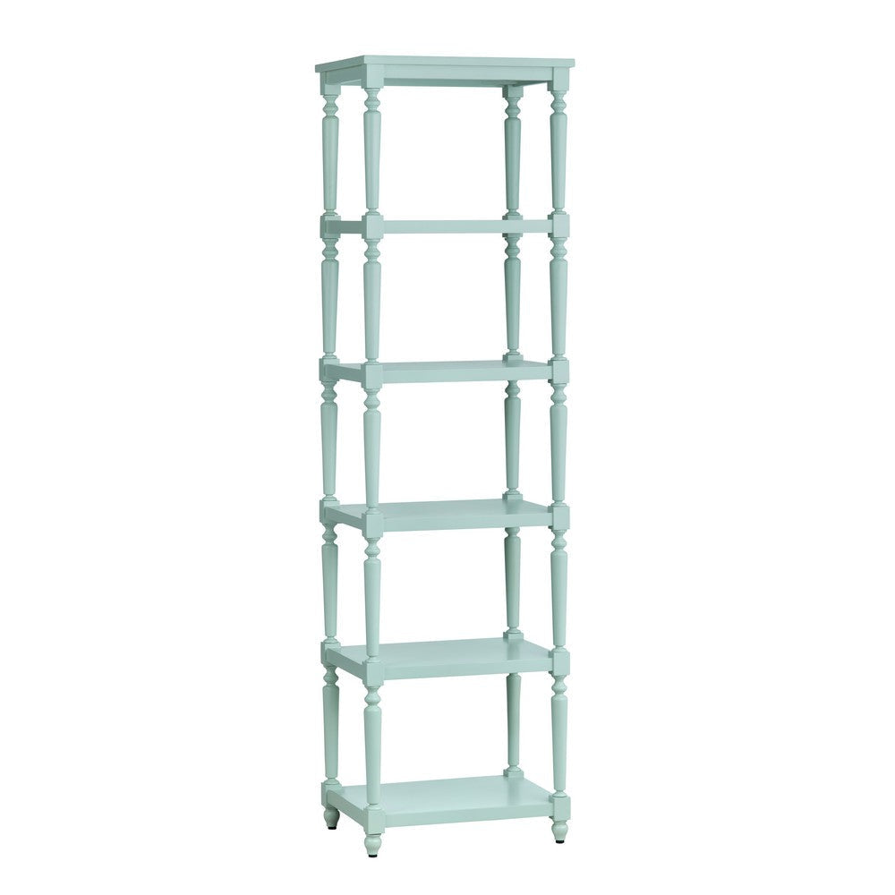 Evie 5 Shelf Etagere Bookcase Display |71" | Turquoise Blue