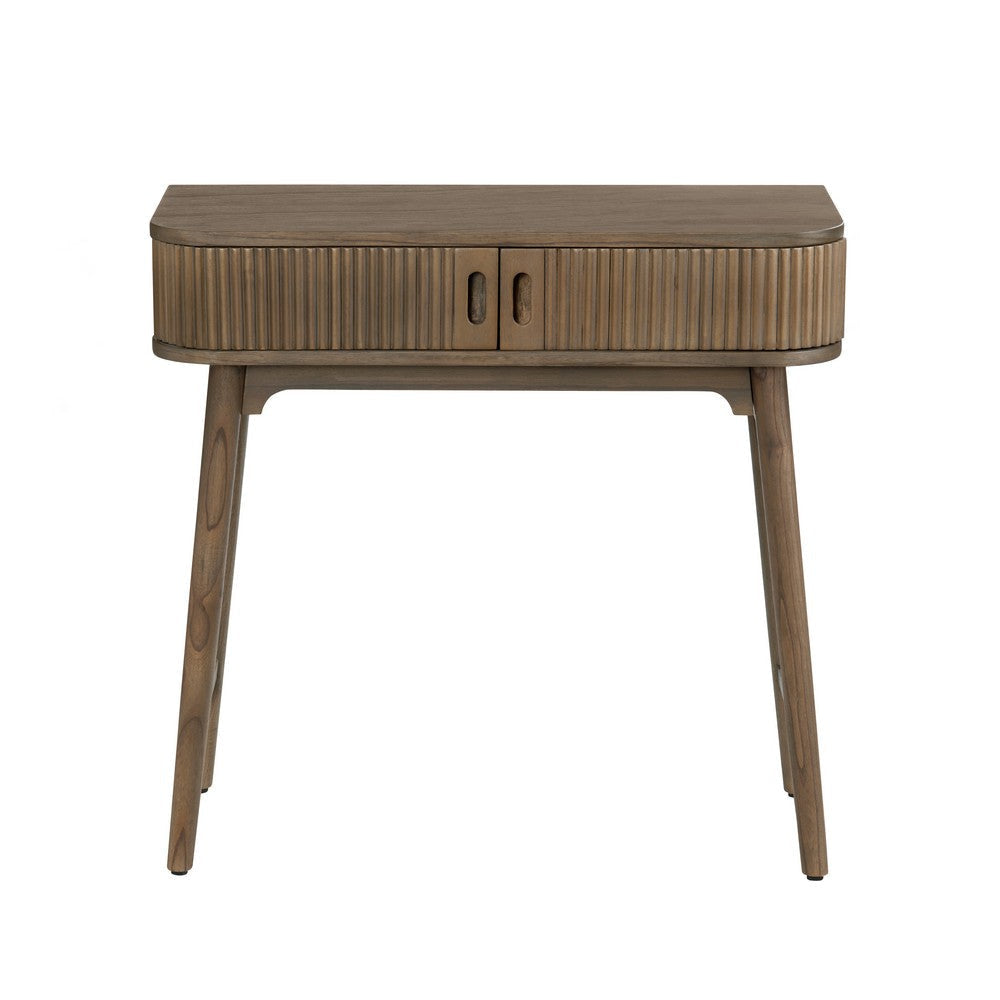 Crestview Choa Writing Desk | 2 Ribbed Accessory Doors | 32’’ Top | Brown CCL-CVFDR1030