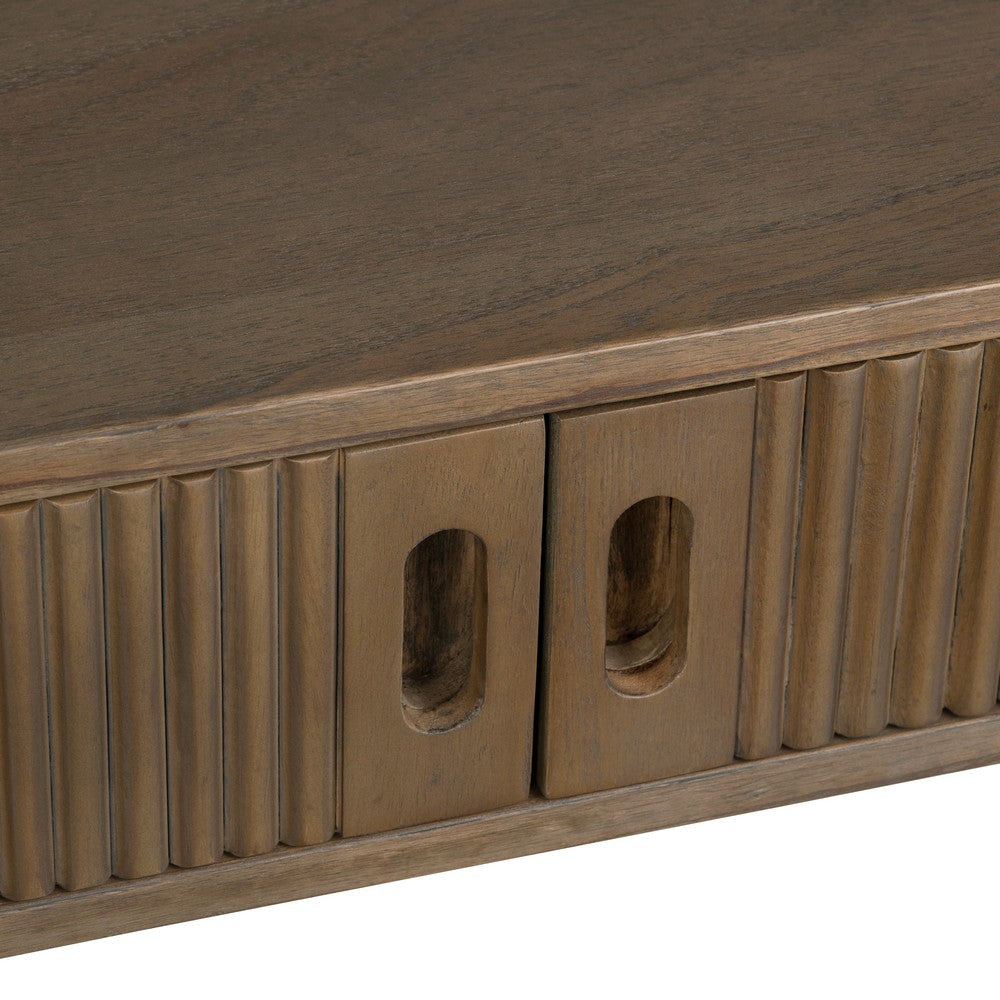 Crestview Choa Writing Desk | 2 Ribbed Accessory Doors | 32’’ Top | Brown CCL-CVFDR1030