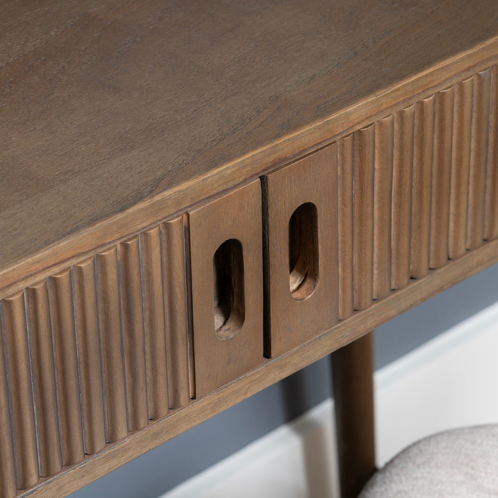 Crestview Choa Writing Desk | 2 Ribbed Accessory Doors | 32’’ Top | Brown CCL-CVFDR1030