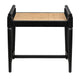 Pex Accent Bench Stool | 22’’ | Brown Woven Rattan Seat | Black Wood Frame CCL-CVFDR1032