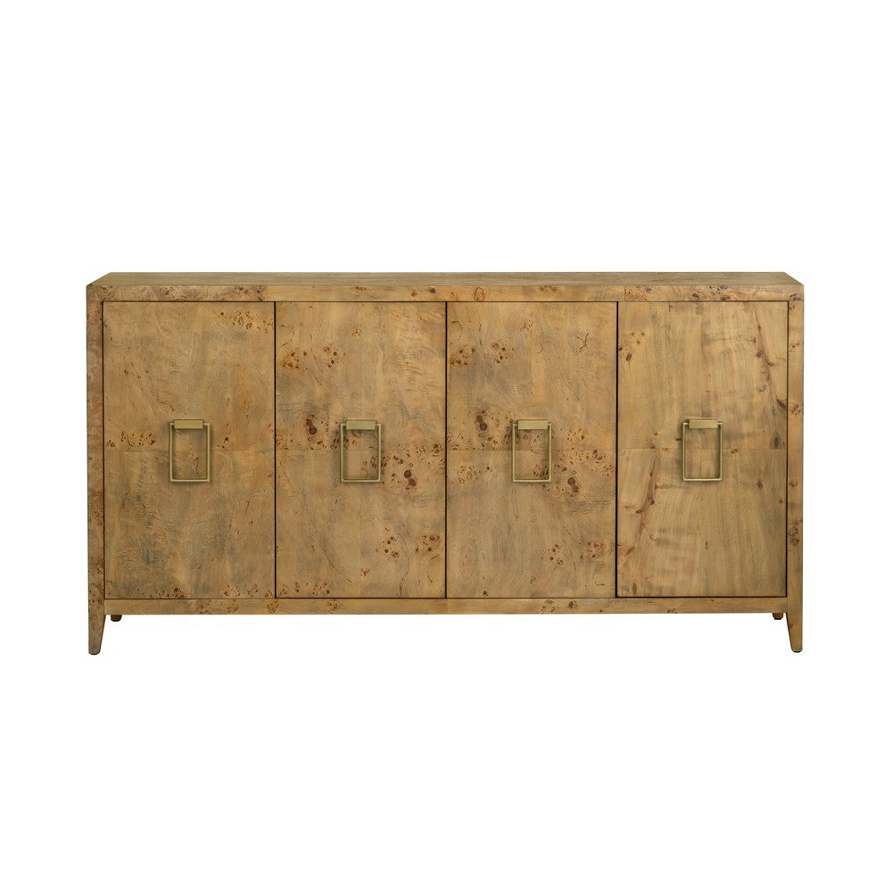 Crestview Miny Sideboard Cabinet | 4 Door | Gold Handles | 72’’ Brown CCL-CVFDR1034