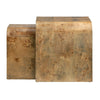 Miny Nesting Accent Table Set of 2 | Rounded Edge Stained Brown Wood CCL-CVFDR1036