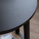 Pex Side End Table | 20’’ Round Top | Open Rattan Storage | Black Wood CCL-CVFDR1038