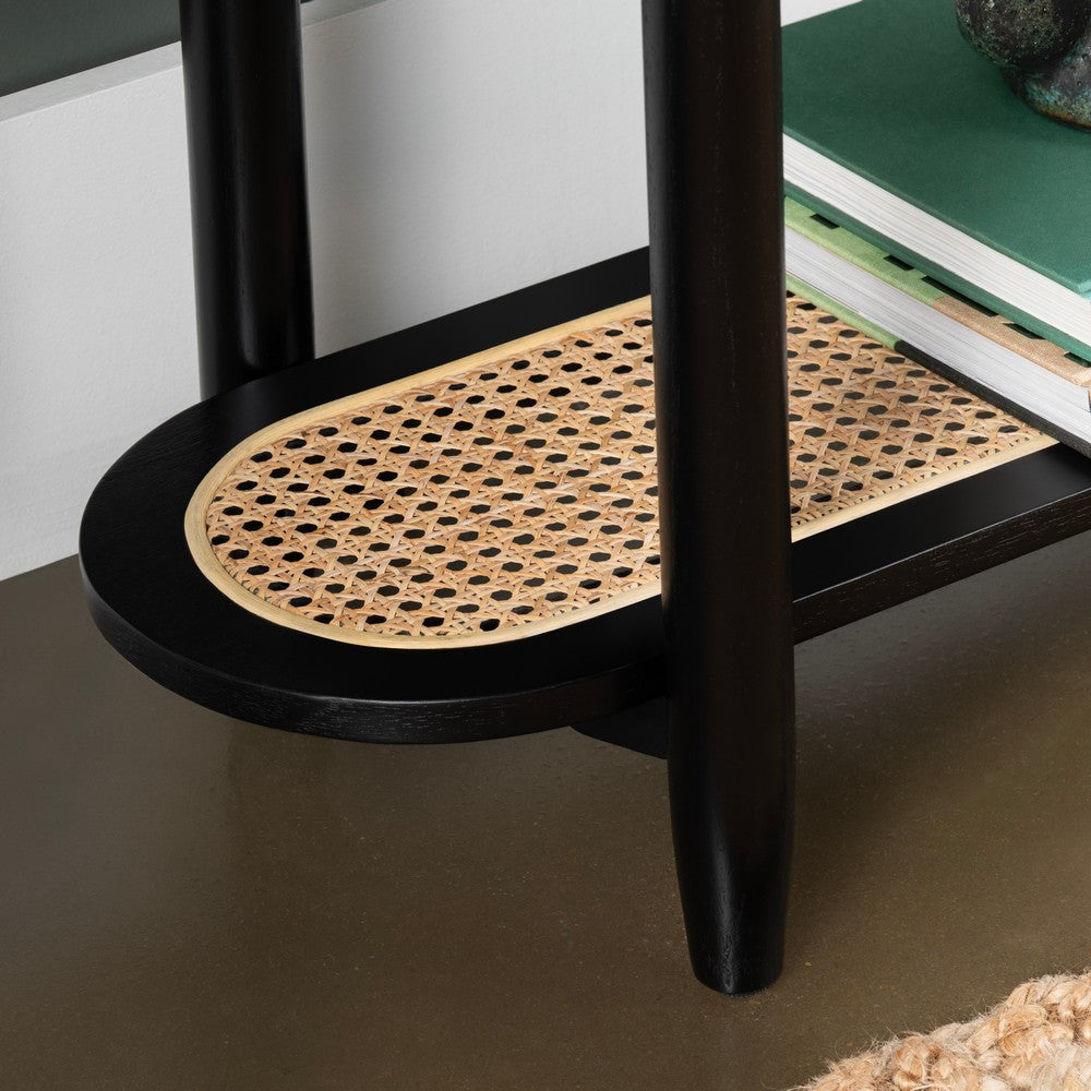 Crestview Pex Sofa Console Table | 64’’ Round Edges w Shelf | Black CCL-CVFDR1039