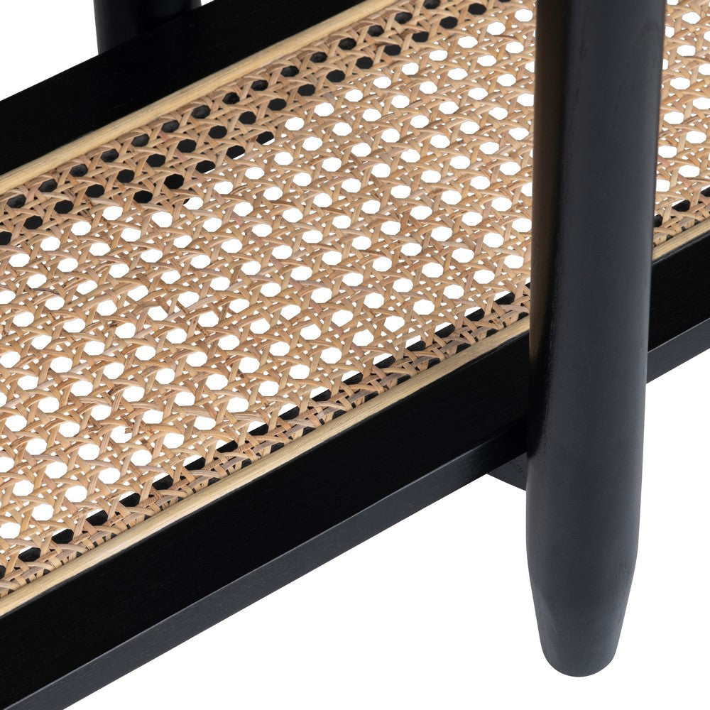 Crestview Pex Sofa Console Table | 64’’ Round Edges w Shelf | Black CCL-CVFDR1039