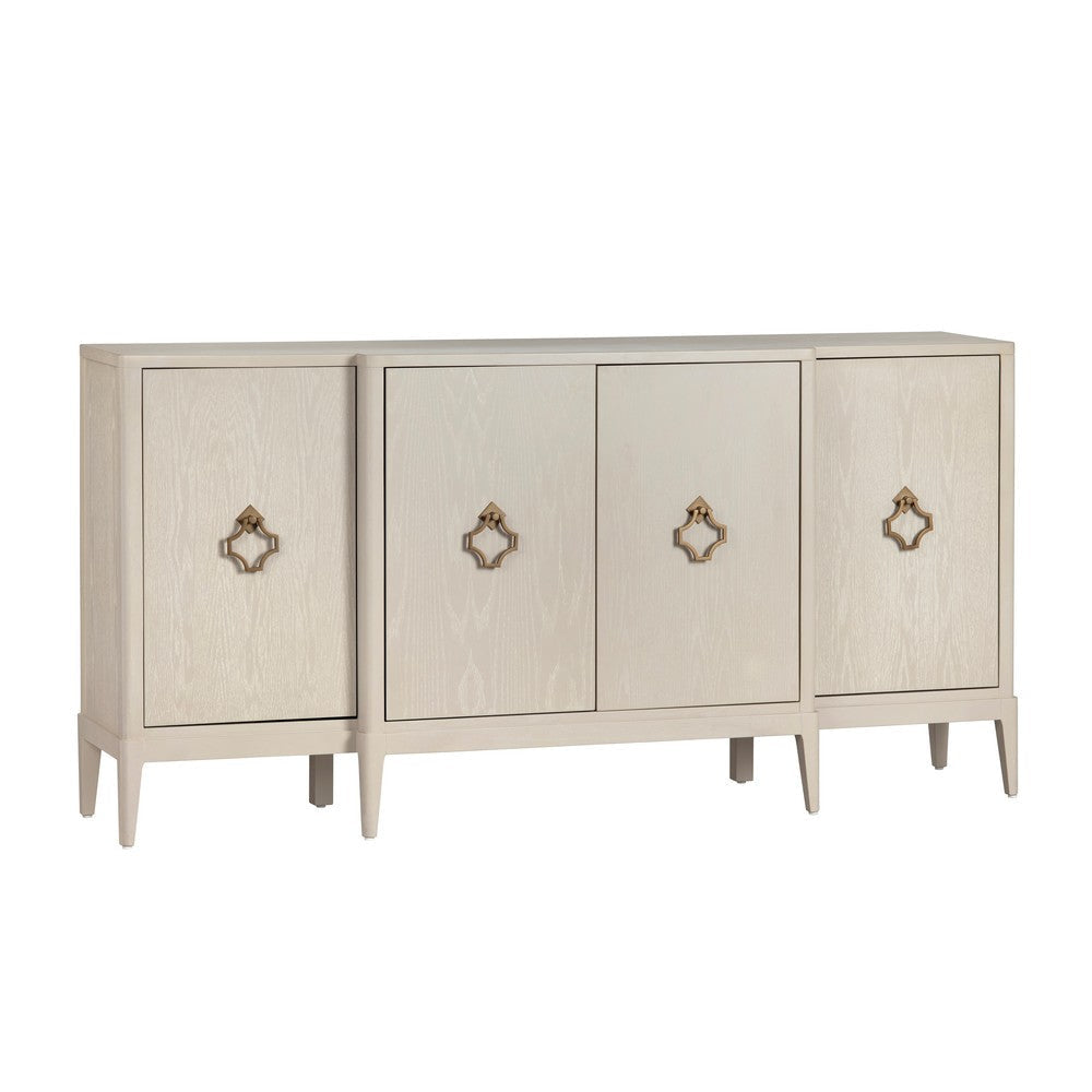 Crestview Lesi Media Sideboard Cabinet | 4 Doors | 76’’ Beige CCL-CVFDR1041