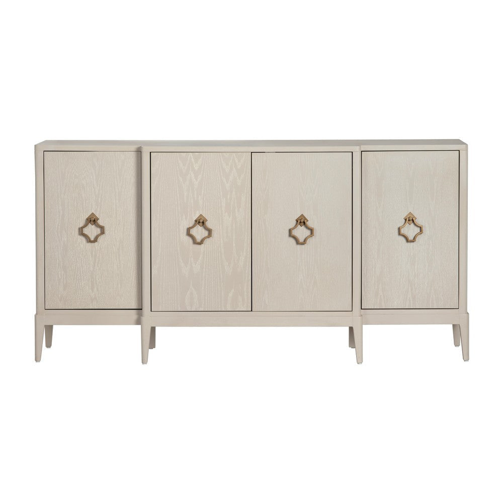 Crestview Lesi Media Sideboard Cabinet | 4 Doors | 76’’ Beige CCL-CVFDR1041