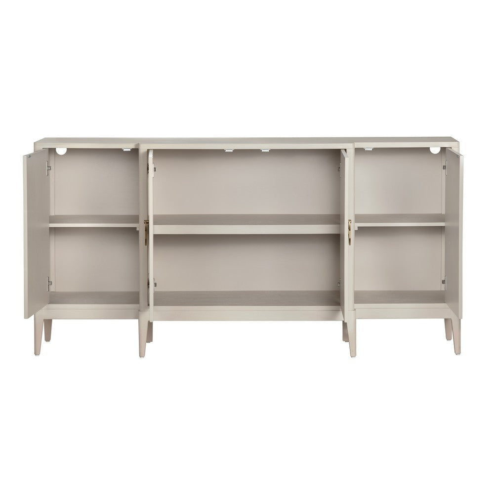 Crestview Lesi Media Sideboard Cabinet | 4 Doors | 76’’ Beige CCL-CVFDR1041