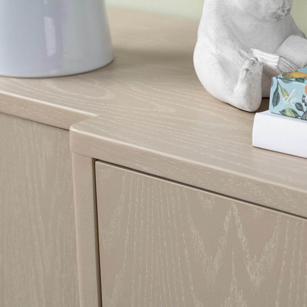 Crestview Lesi Media Sideboard Cabinet | 4 Doors | 76’’ Beige CCL-CVFDR1041