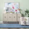 Crestview Lesi Media Sideboard Cabinet | 4 Doors | 76’’ Beige CCL-CVFDR1041