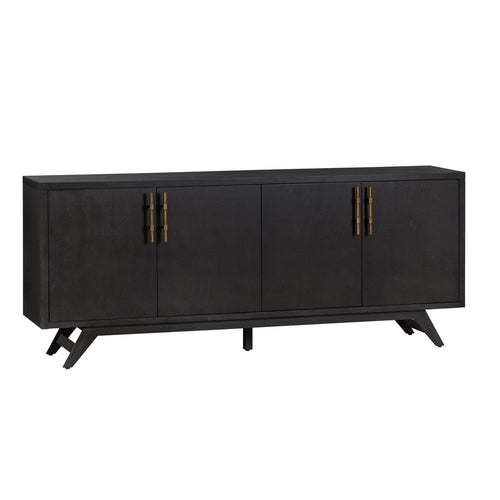 Crestview Nori Media Credenza Sideboard | 4 Doors | 80" Black & Gold