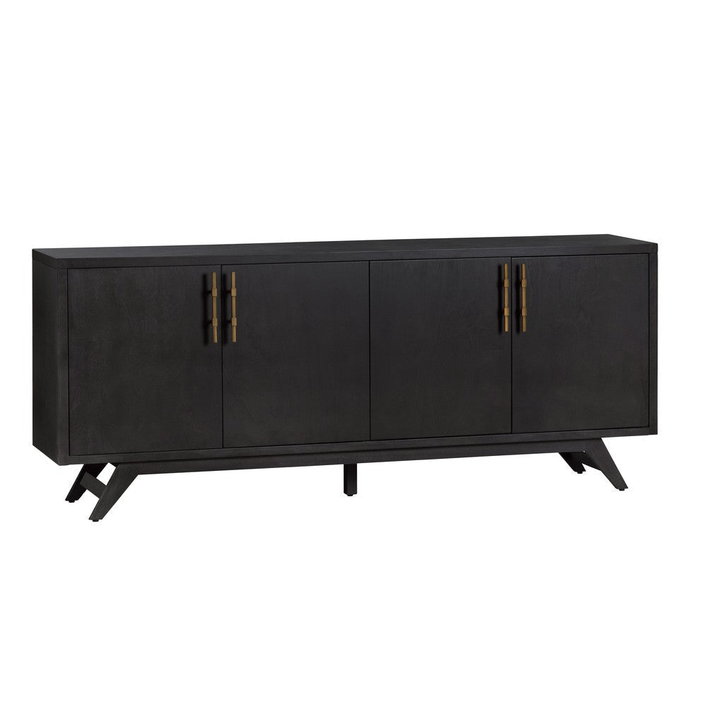 Crestview Nori Media Credenza Sideboard | 4 Doors | 80" Black & Gold