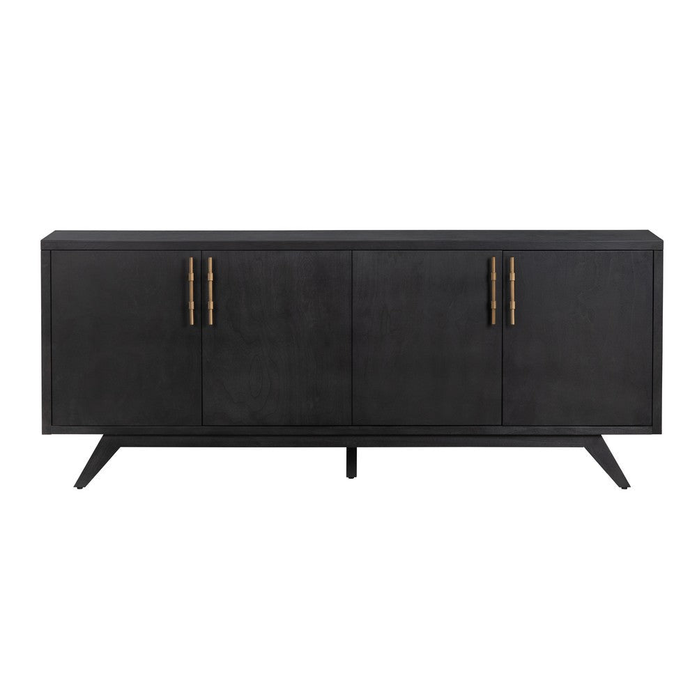Crestview Nori Media Credenza Sideboard | 4 Doors | 80’’ Black & Gold CCL-CVFDR1044