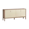 Crestview Lori Sideboard Cabinet | 4 Cream Reeded Doors | 74" Brown