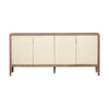 Crestview Lori Sideboard Cabinet | 4 Cream Reeded Doors | 74’’ Brown CCL-CVFDR1045