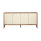 Crestview Lori Sideboard Cabinet | 4 Cream Reeded Doors | 74’’ Brown CCL-CVFDR1045