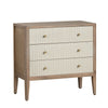 Crestview Lori 3 Drawers Chest Oversize Nightstand Cream Brown Solid Wood CCL-CVFDR1046