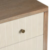 Crestview Lori 3 Drawers Chest Oversize Nightstand Cream Brown Solid Wood CCL-CVFDR1046