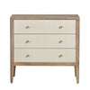 Crestview Lori 3 Drawers Chest Oversize Nightstand Cream Brown Solid Wood CCL-CVFDR1046