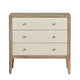 Crestview Lori 3 Drawers Chest Oversize Nightstand Cream Brown Solid Wood CCL-CVFDR1046