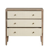 Crestview Lori 3 Drawers Chest Oversize Nightstand Cream Brown Solid Wood CCL-CVFDR1046