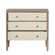 Crestview Lori 3 Drawers Chest Oversize Nightstand Cream Brown Solid Wood CCL-CVFDR1046