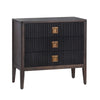 Crestview Weo Chest | 3 Drawers Chest Oversize Nightstand | Black Reeded Bayur Wood CCL-CVFDR1048