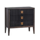 Crestview Weo Chest | 3 Drawers Chest Oversize Nightstand | Black Reeded Bayur Wood CCL-CVFDR1048