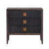 Crestview Weo Chest | 3 Drawers Chest Oversize Nightstand | Black Reeded Bayur Wood CCL-CVFDR1048