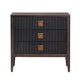 Crestview Weo Chest | 3 Drawers Chest Oversize Nightstand | Black Reeded Bayur Wood CCL-CVFDR1048