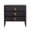 Crestview Weo Chest | 3 Drawers Chest Oversize Nightstand | Black Reeded Bayur Wood CCL-CVFDR1048