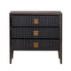 Crestview Weo Chest | 3 Drawers Chest Oversize Nightstand | Black Reeded Bayur Wood CCL-CVFDR1048