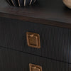 Crestview Weo Chest | 3 Drawers Chest Oversize Nightstand | Black Reeded Bayur Wood CCL-CVFDR1048