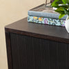 Crestview Weo Chest | 3 Drawers Chest Oversize Nightstand | Black Reeded Bayur Wood CCL-CVFDR1048