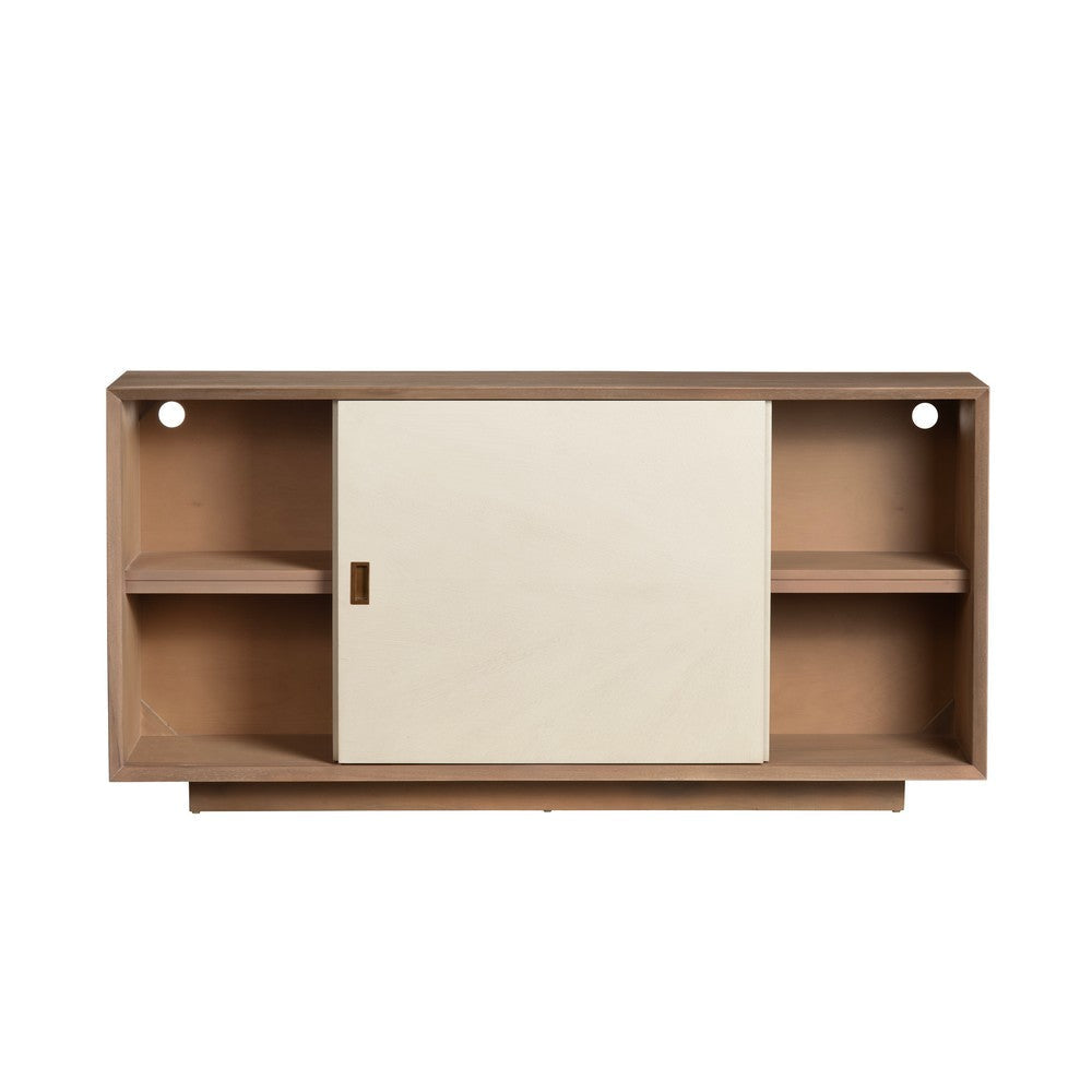 Crestview Loa Sideboard Cabinet | 2 Cream Sliding Doors | 65’’ Brown CCL-CVFDR1049
