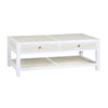Crestview Seny Cocktail Coffee Table | 2 Rattan Drawers | 50’’ Whitewash CCL-CVFDR1150