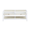 Crestview Seny Cocktail Coffee Table | 2 Rattan Drawers | 50’’ Whitewash CCL-CVFDR1150