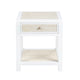 Seny 24’’ Side End Table | 1 Drawer w Raffia Open Shelf | White Wood CCL-CVFDR1151