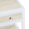 Seny 24’’ Side End Table | 1 Drawer w Raffia Open Shelf | White Wood CCL-CVFDR1151