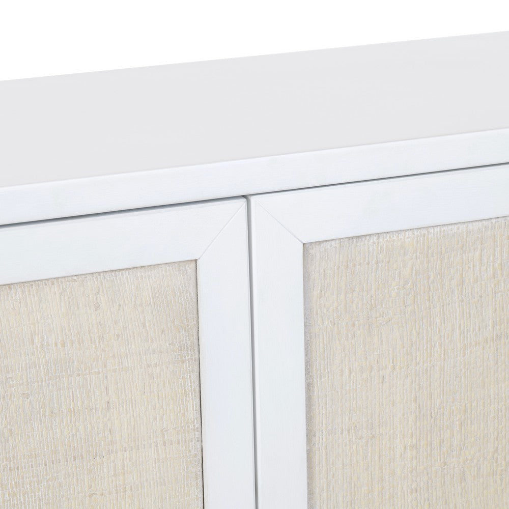 Crestview Seny Sideboard Cabinet | 4 Rattan Doors | 72’’ Wide Whitewash CCL-CVFDR1153