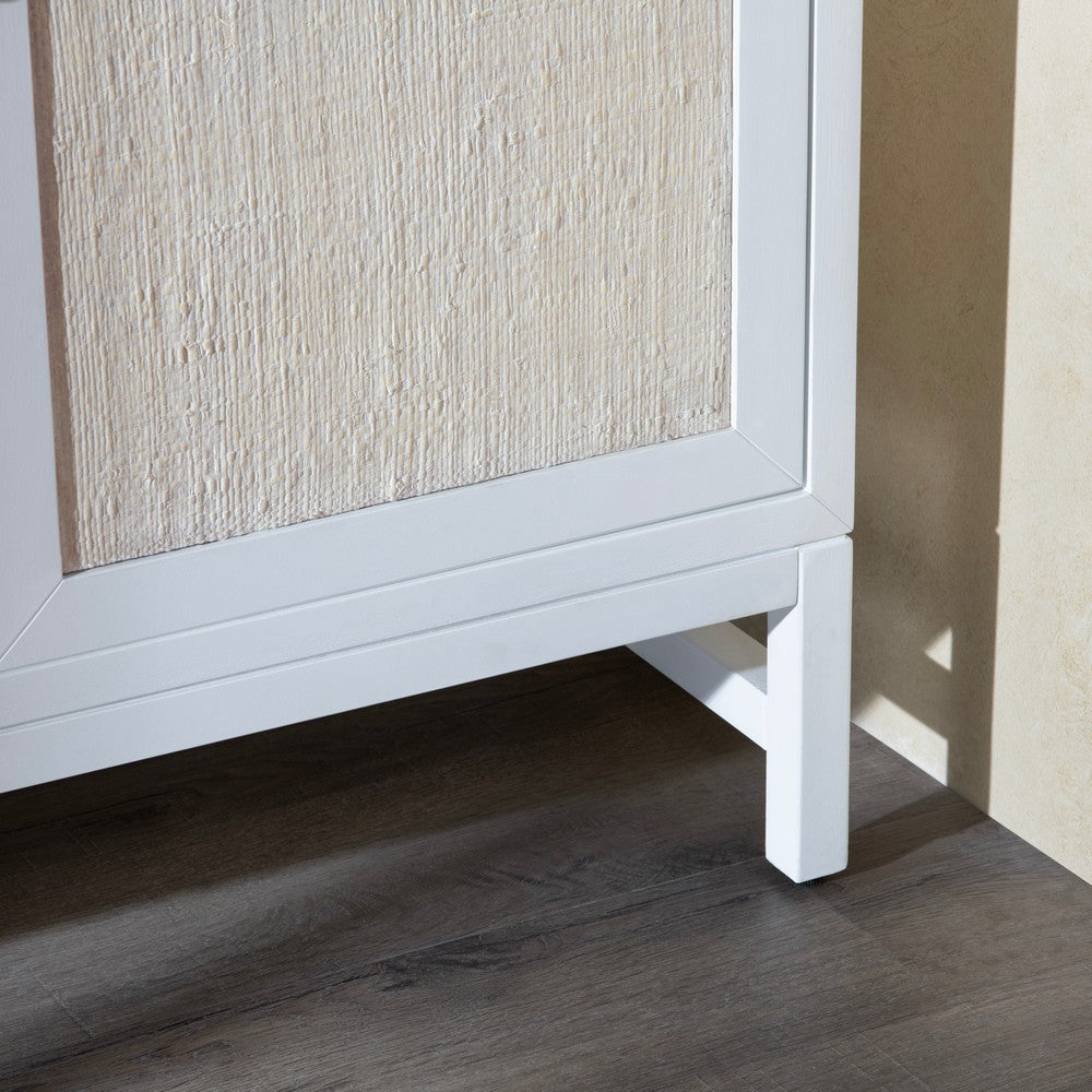 Crestview Seny Sideboard Cabinet | 4 Rattan Doors | 72’’ Wide Whitewash CCL-CVFDR1153