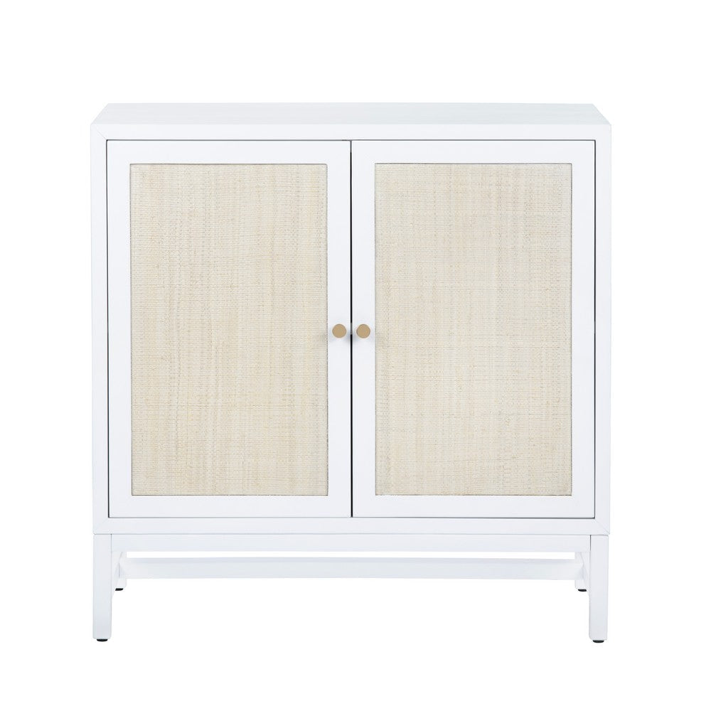 Crestview Seny Cabinet | 2 Rattan Doors | 36’’ Wide Whitewash Finish CCL-CVFDR1154