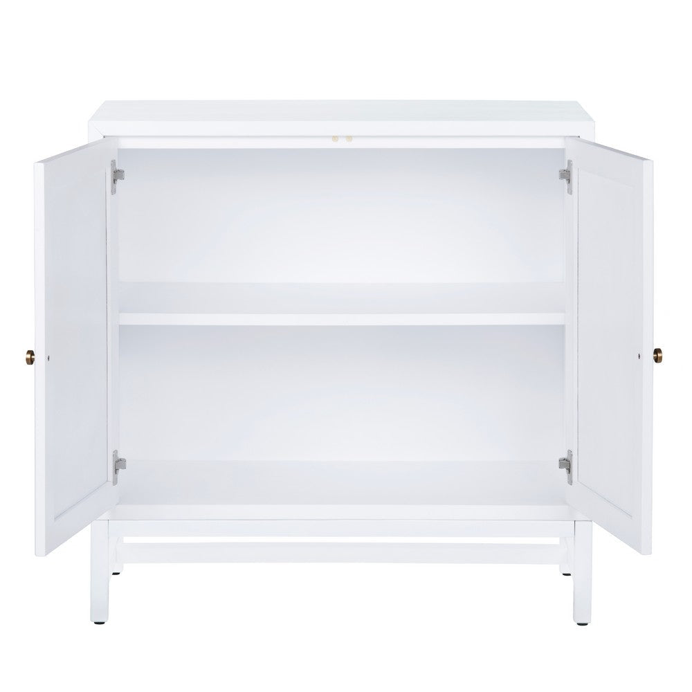 Crestview Seny Cabinet | 2 Rattan Doors | 36’’ Wide Whitewash Finish CCL-CVFDR1154